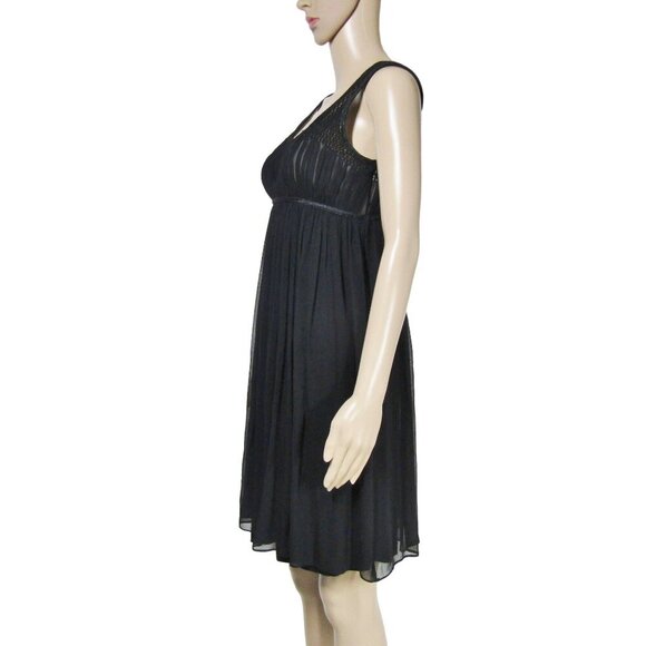 Y2K 100% Silk BABY DOLL XS Fairy Goth Coquette Whimsigoth Empire Black Dress - Picture 4 of 11